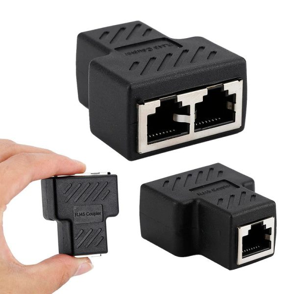 1 To 2 Ways LAN Ethernet Network Cable RJ45 Female Splitter Connector Adapter For Laptop Docking Stations Fashion