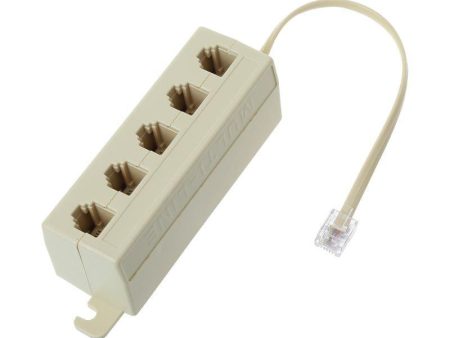 RJ11 Jack 5 Way Outlet Telephone Phone Modular Line Splitter Plug Adapter Hot on Sale