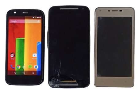 Combo of Used Motorola Moto G 1st Gen + Moto G 2nd Gen and Lava A77 Mobiles Online Hot Sale