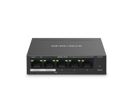 Mercusys MS105GP 5-Port Gigabit Desktop Switch with 4-Port PoE+ on Sale