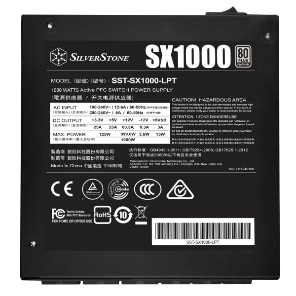 SilverStone SX1000-LPT 80 PLUS Platinum 1000W fully modular SFX-L Power Supply Sale