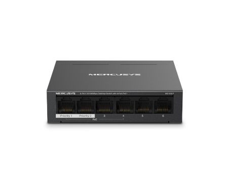 Mercusys MS106LP 6-Port 10 100Mbps Desktop Switch with 4-Port PoE+ Supply