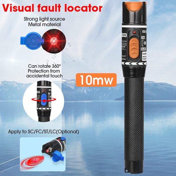 10mW Fiber Visual Fault Locator SC FC ST Red Light Source Fiber Optic Cable Tester Test Tool 10km on Sale