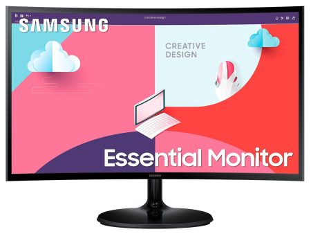 Samsung 24-Inch(59.8cm) FHD, 75 Hz, 1800R Curved 1,920 X 1,080 LED Monitor, VA Panel, Slim Design, AMD Freesync, Game Mode, Flicker Free, HDMI, Audio Port Black (New Sealed Box) Fashion