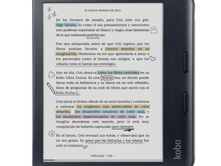 Lector E Reader Kobo Libra Colour HD 7  - 32GB - Negro Hot on Sale