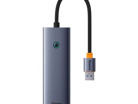 Adaptador HUB 4 en 1 USB a 3 puertos USB 3.0 + Ethernet RJ45 - Baseus UltraJoy Series - Gris espacial Discount