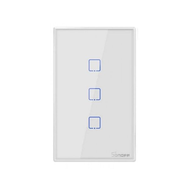 Interruptor De Pared Táctil WiFi Sonoff TX - 3 Canales - Blanco Fashion